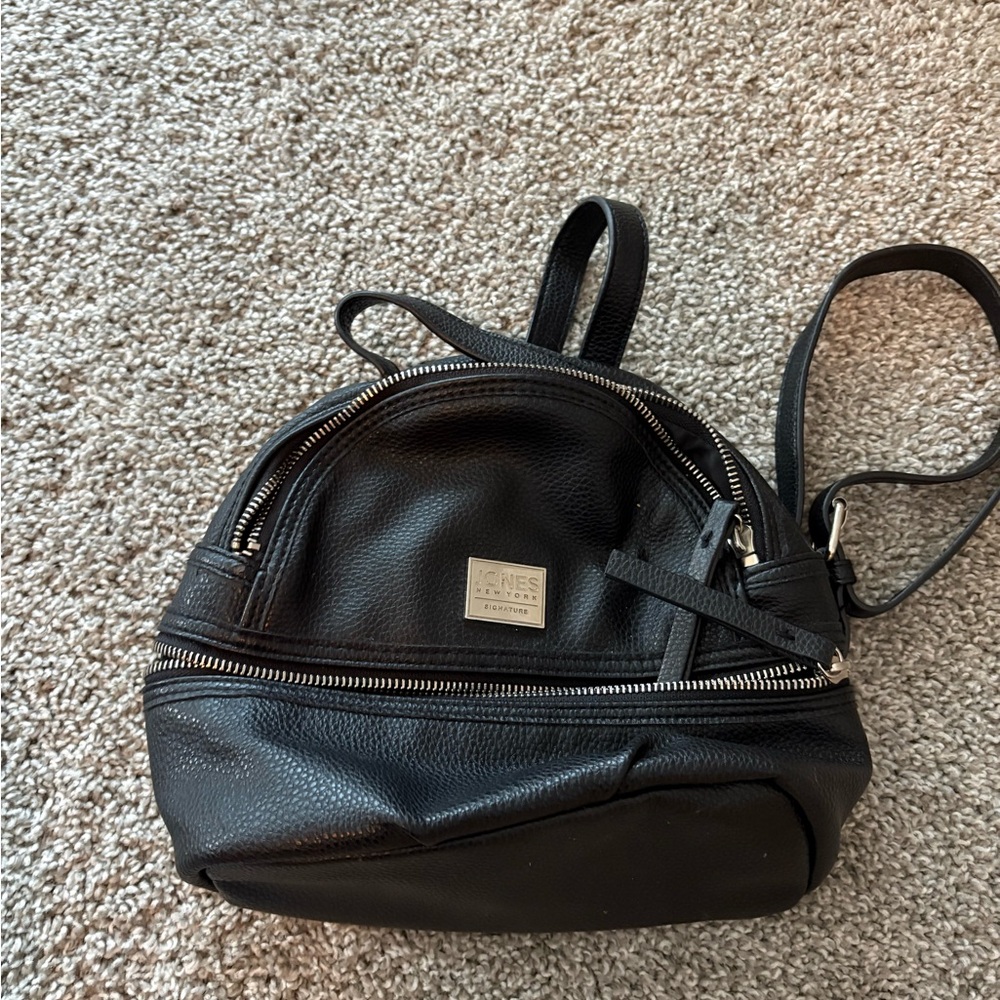 Jones New York Black Mini Backpack Y2K 90s